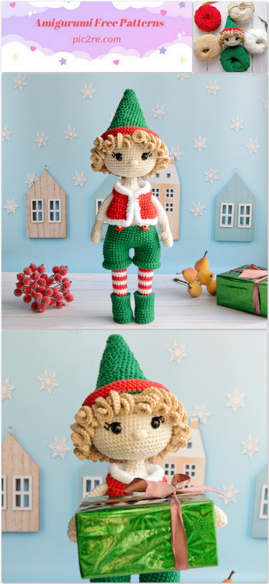 Amigurumi Christmas Elf Free Crochet Pattern - Amigurumi Patterns