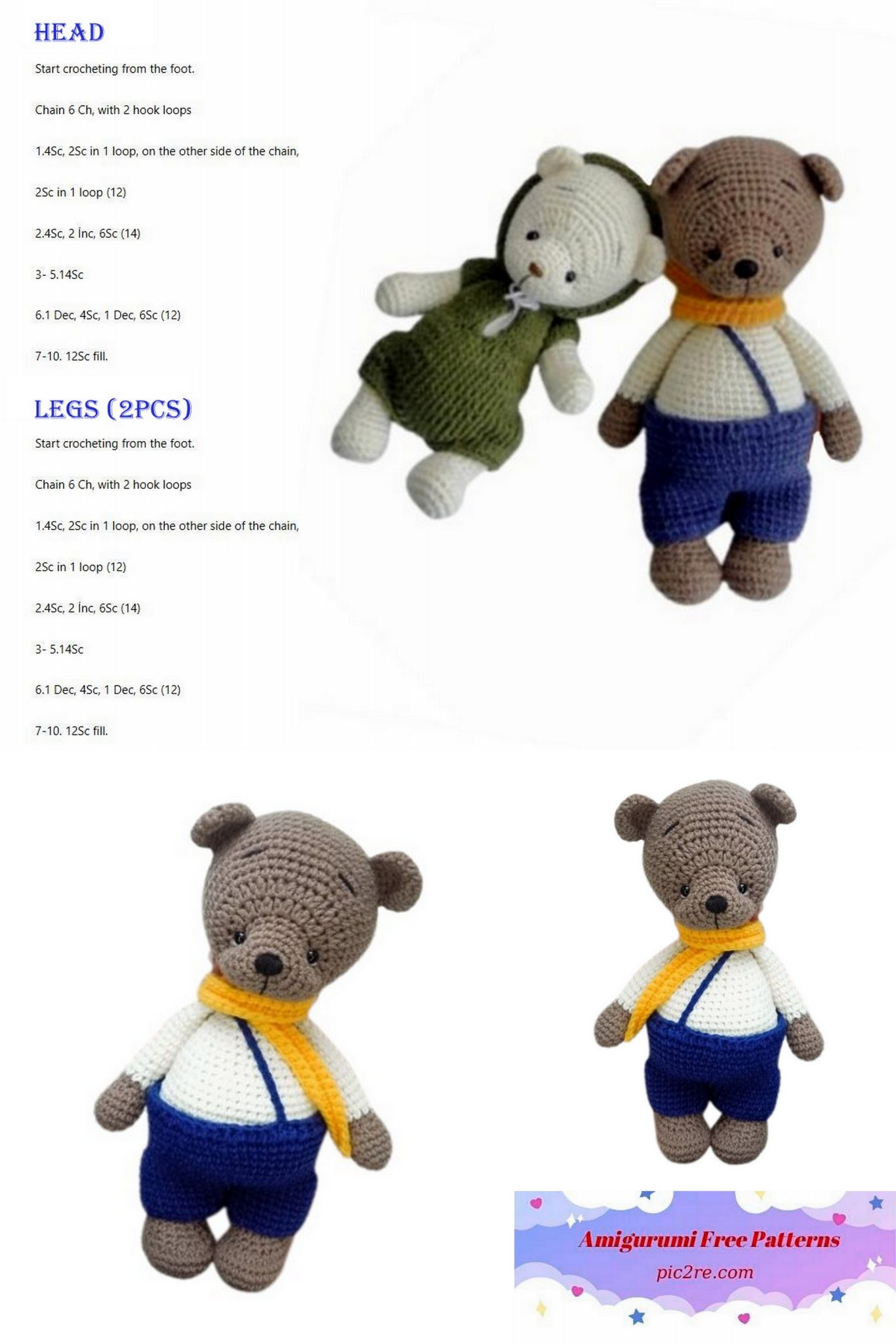 Amigurumi Blue Bear Free Pattern - Amigurumi Patterns