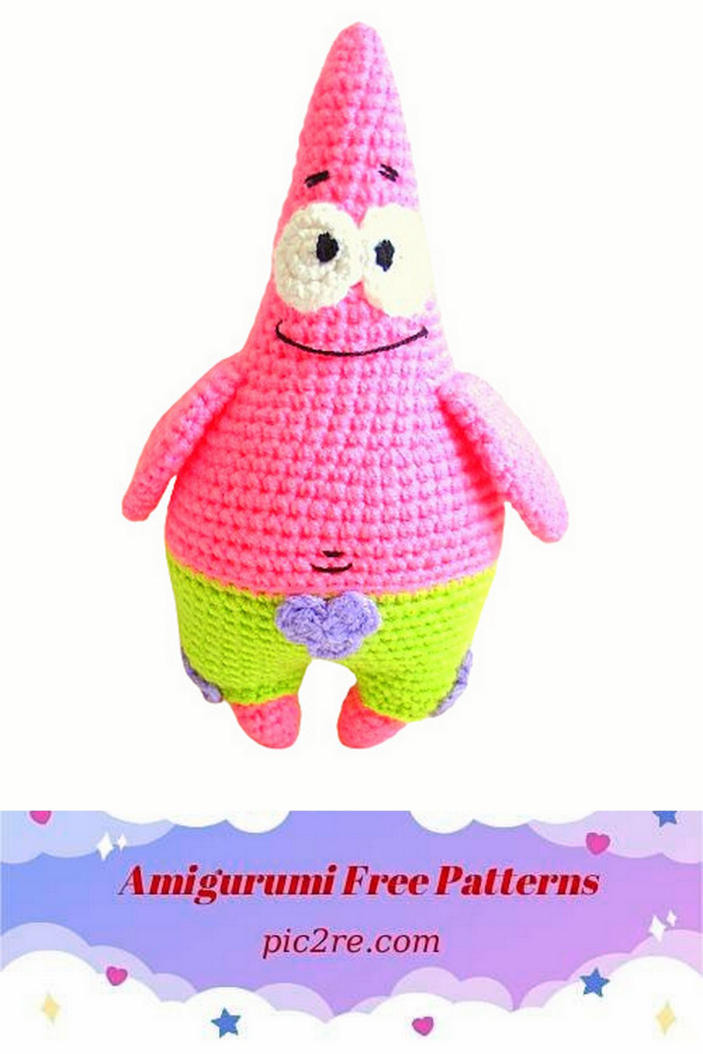 Crochet Patrick Star Amigurumi Free Pattern - Amigurumi Patterns