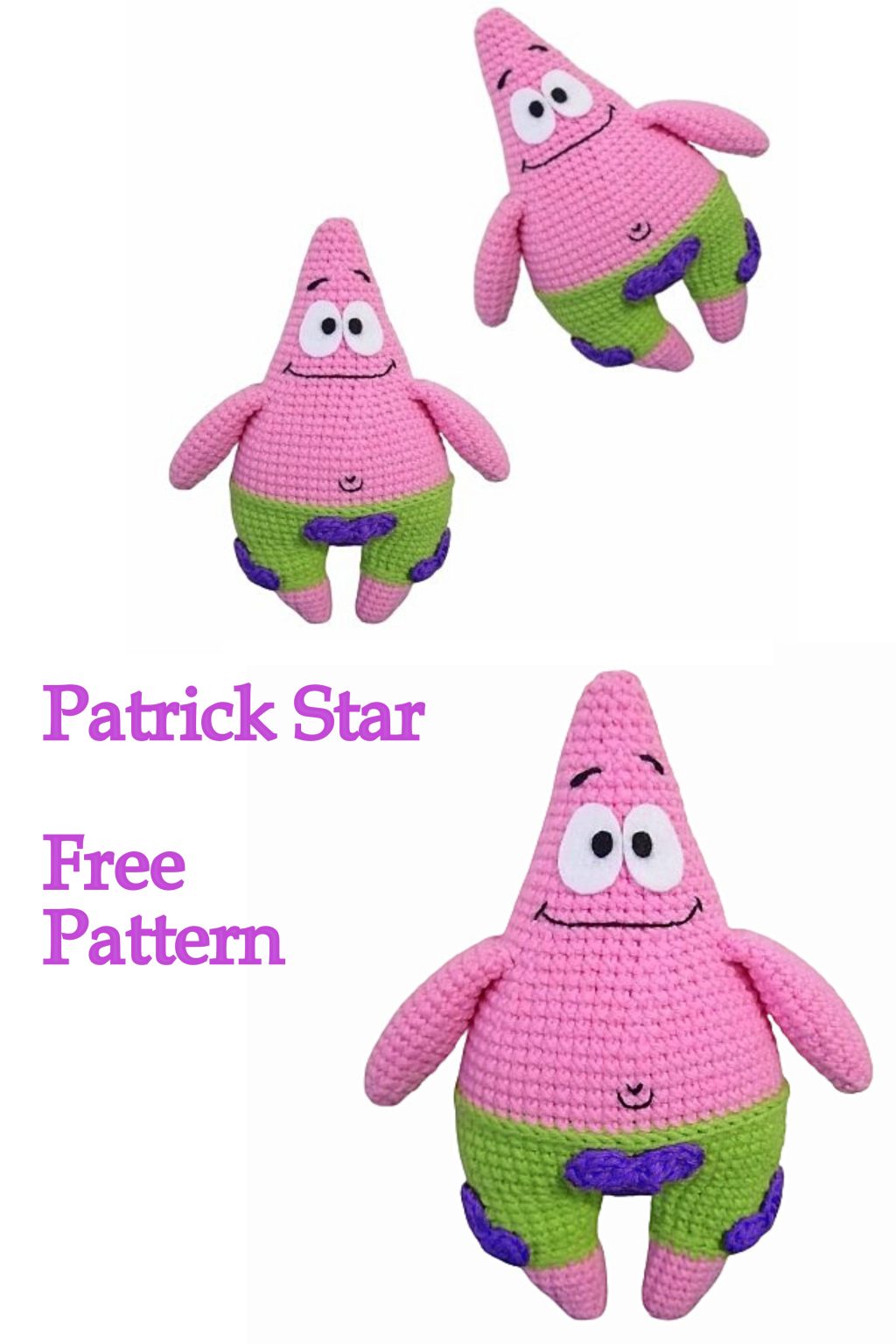 Crochet Patrick Star Amigurumi Free Pattern - Amigurumi Patterns