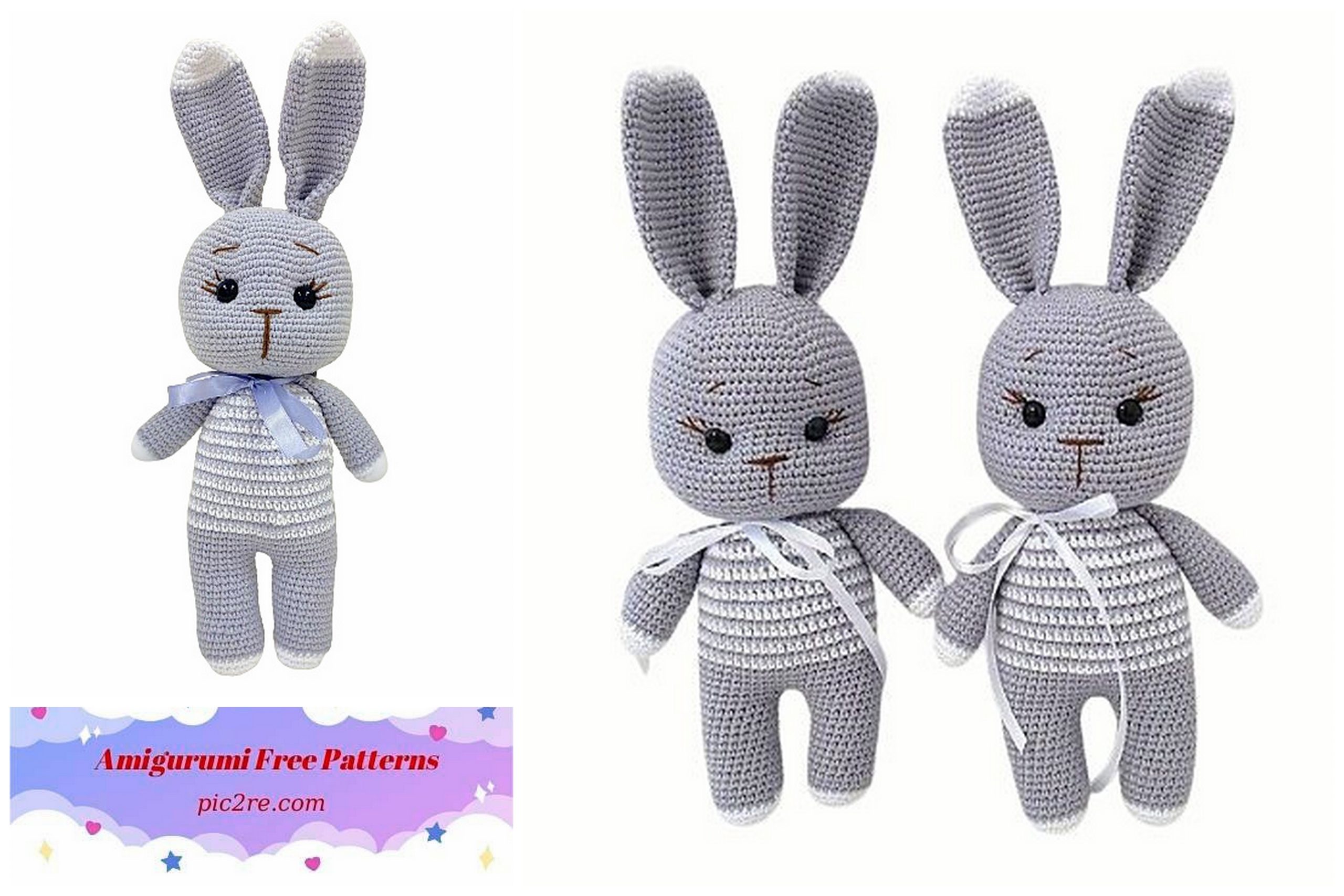Crochet Striped bunny Free Pattern - Amigurumi Patterns
