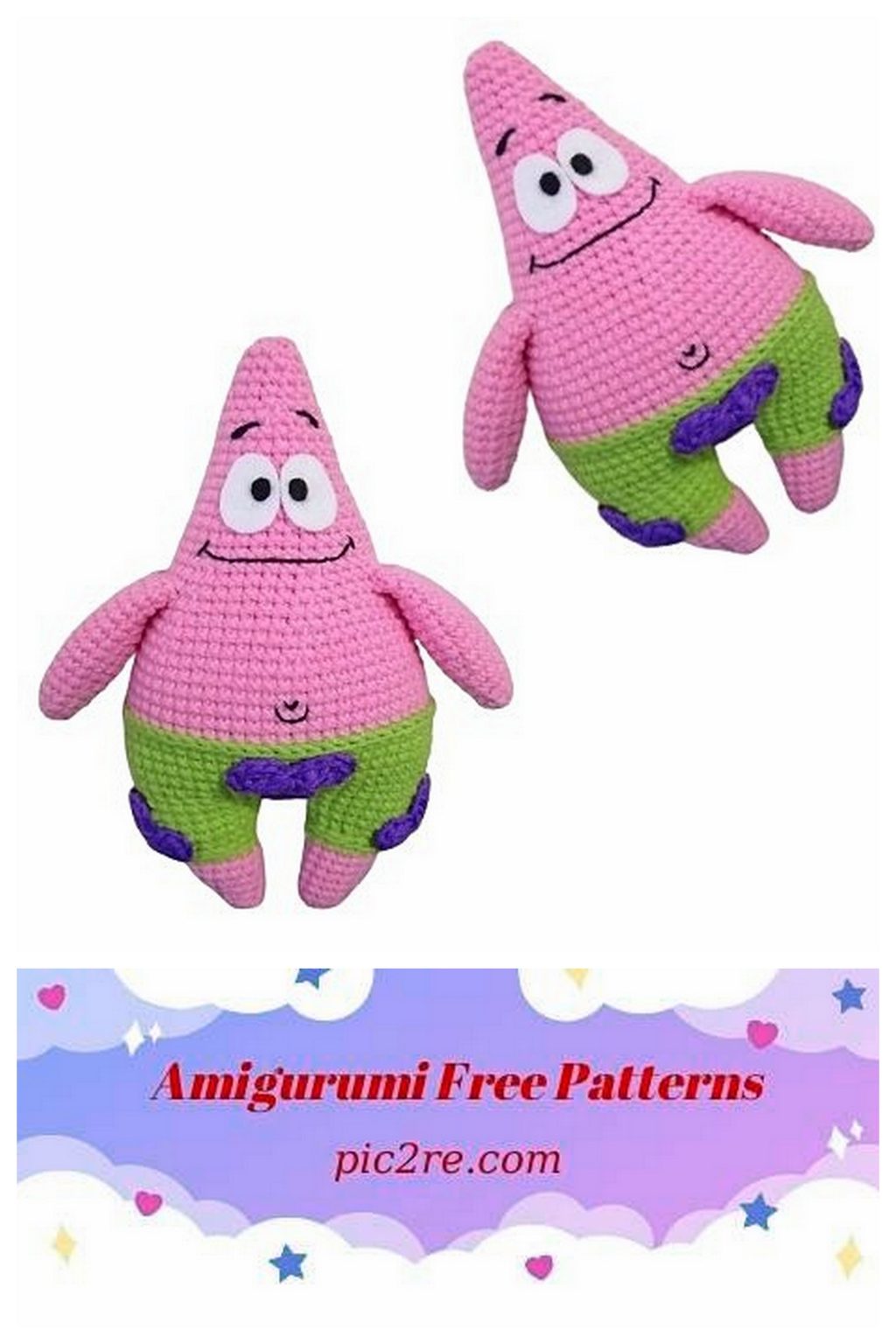 Crochet Patrick Star Amigurumi Free Pattern - Amigurumi Patterns