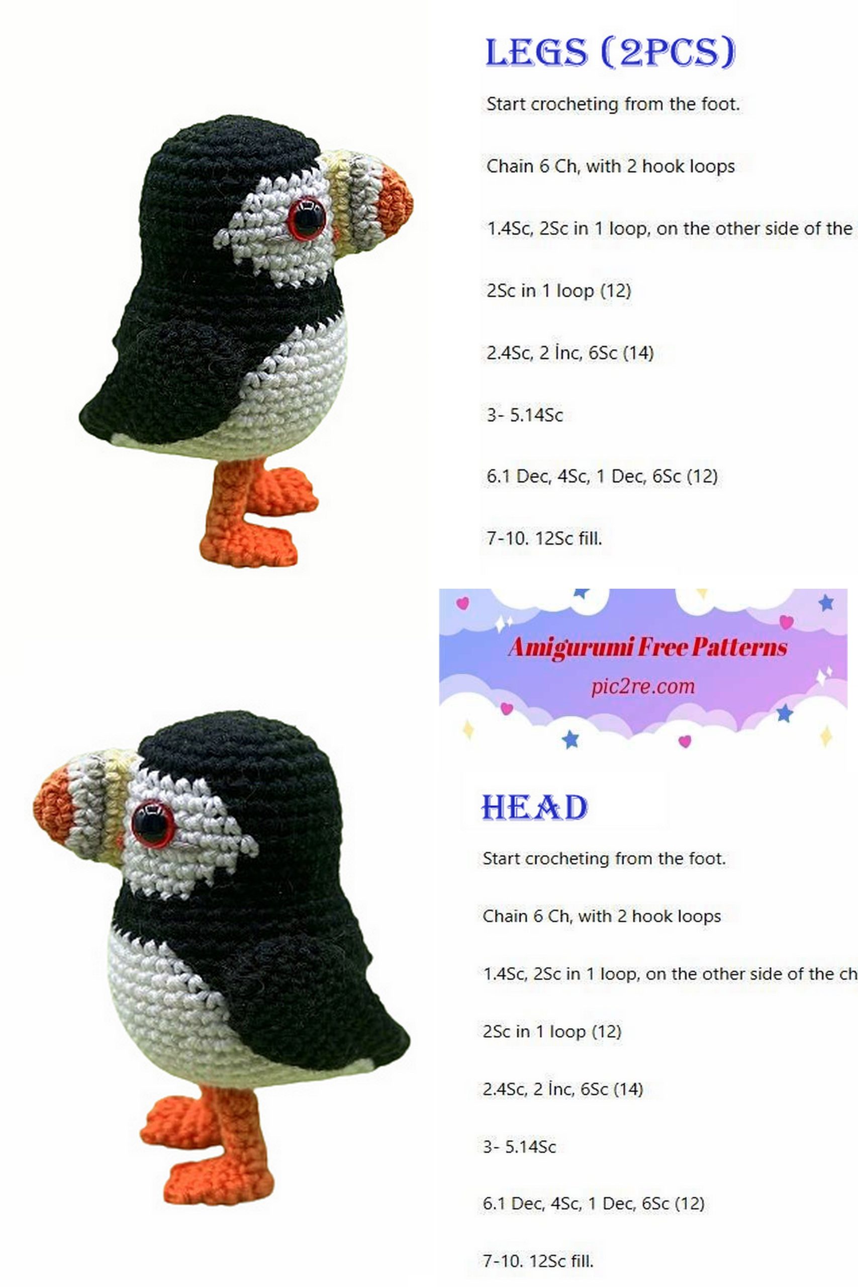Free Amigurumi Francis the puffin Pattern - Amigurumi Patterns