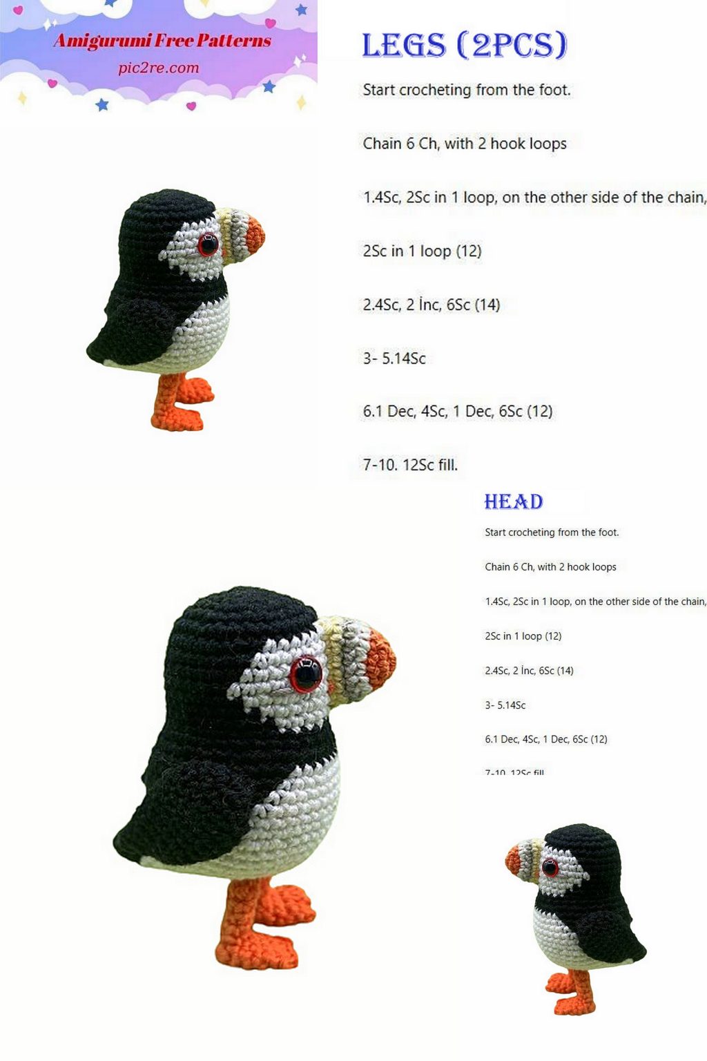 Free Amigurumi Francis the puffin Pattern - Amigurumi Patterns