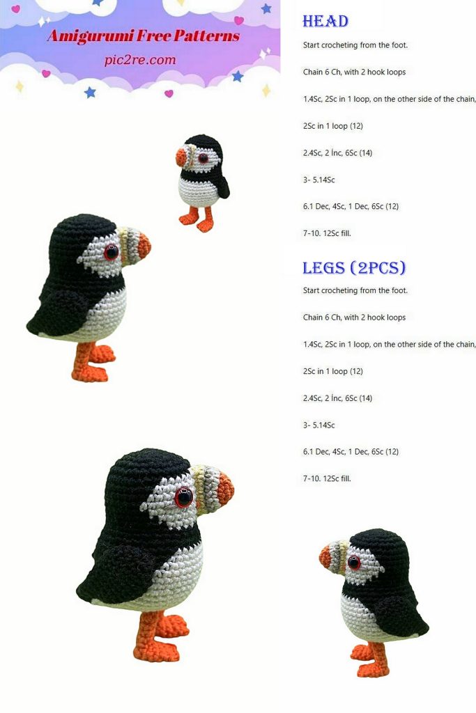 Free Amigurumi Francis the puffin